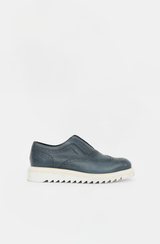 Ferragamo Leather Slip On Brogue Loafer