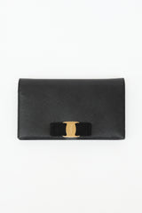 Ferragamo Leather Vara Bow Wallet On Chain
