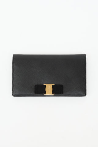 Ferragamo Leather Vara Bow Wallet On Chain