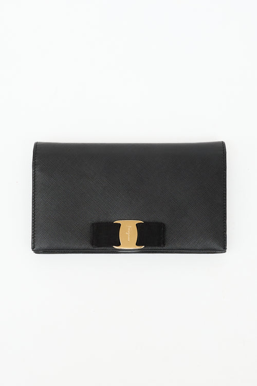 Ferragamo Leather Vara Bow Wallet On Chain