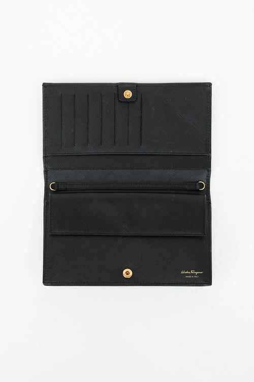 Ferragamo Leather Vara Bow Wallet On Chain