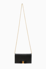 Ferragamo Leather Vara Bow Wallet On Chain