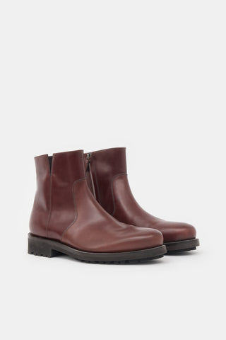 Ferragamo Leather Zip Ankle Boot