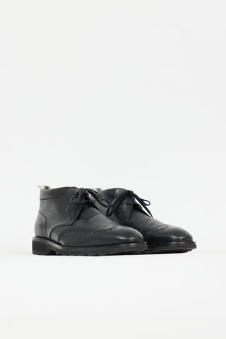 Ferragamo Leather Brogue Boot