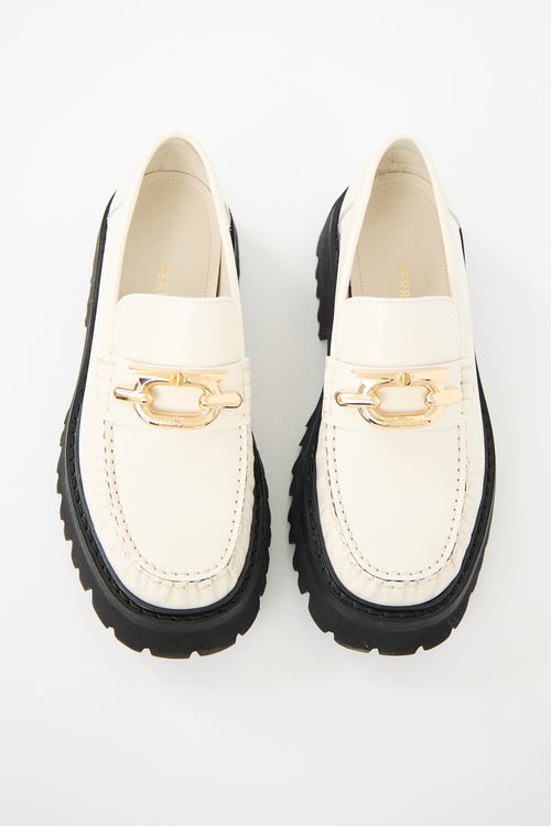 Ferragamo Leather Embellished Ingrid Loafer