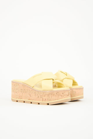 Ferragamo Leather Engracia Platform Sandal