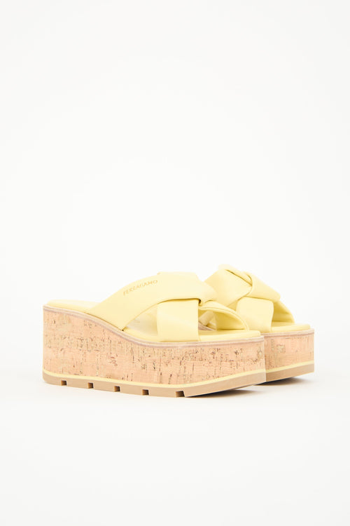 Ferragamo Leather Engracia Platform Sandal