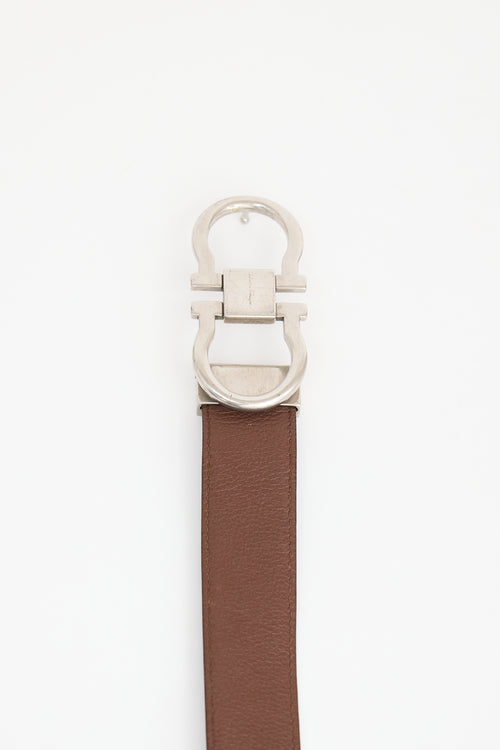 Ferragamo Leather Gancini Reversible Belt