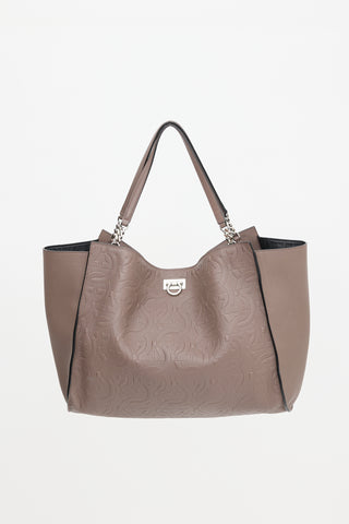 Ferragamo Leather Gancini Tote Bag