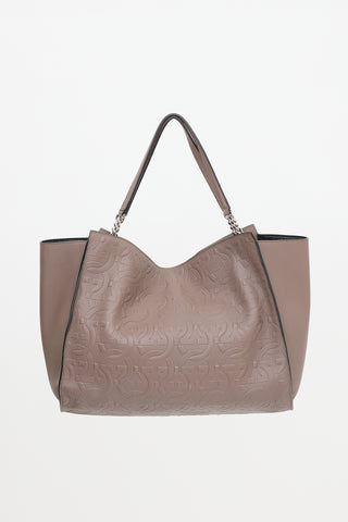 Ferragamo Leather Gancini Tote Bag