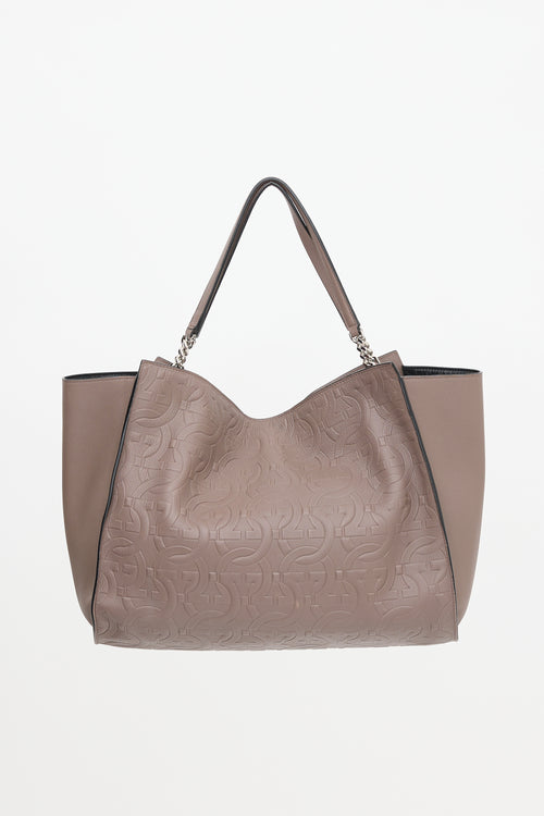 Ferragamo Leather Gancini Tote Bag