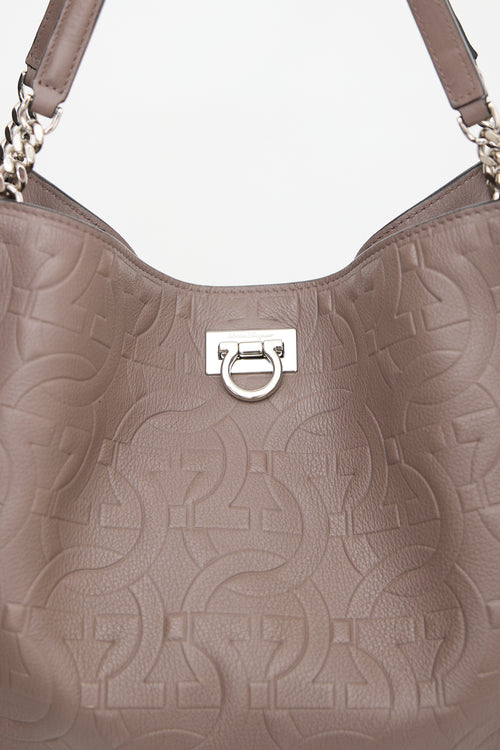 Ferragamo Leather Gancini Tote Bag