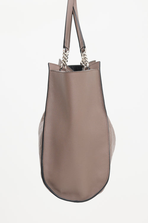 Ferragamo Leather Gancini Tote Bag