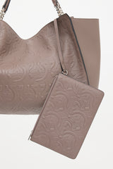 Ferragamo Leather Gancini Tote Bag
