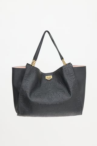 Ferragamo Leather Gancini Tote Bag