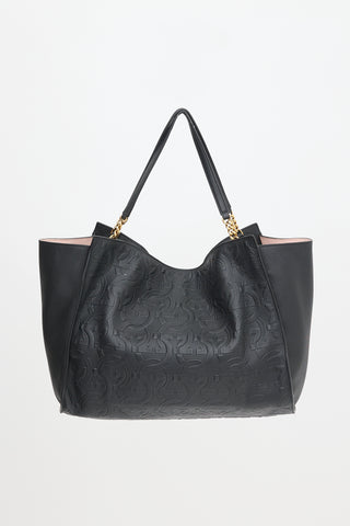 Ferragamo Leather Gancini Tote Bag