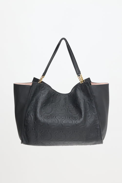 Ferragamo Leather Gancini Tote Bag