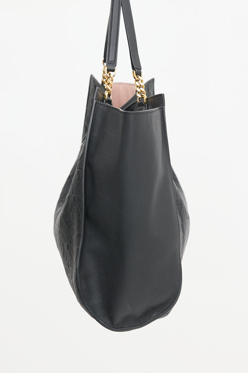 Ferragamo Leather Gancini Tote Bag