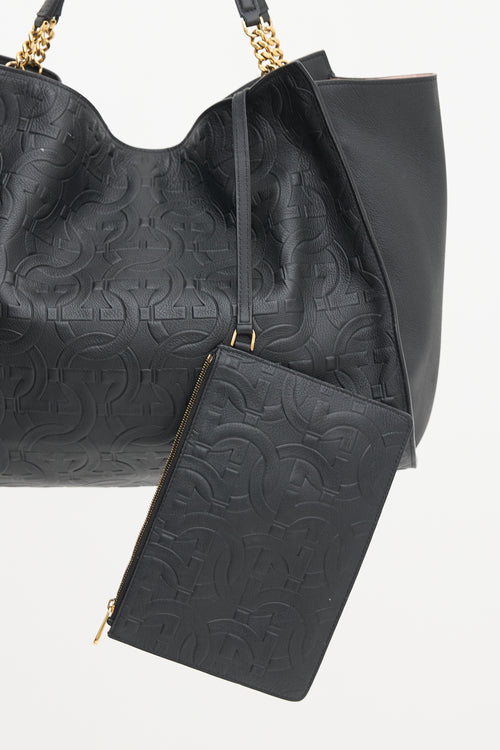Ferragamo Leather Gancini Tote Bag