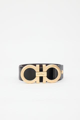 Ferragamo Leather Gancini Wide Belt