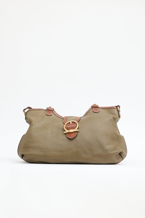 Ferragamo Leather Gancini Shoulder Bag