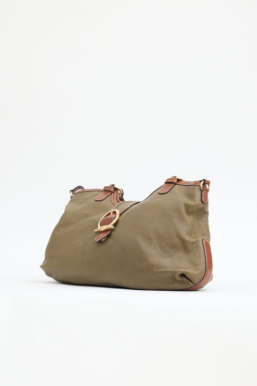 Ferragamo Leather Gancini Shoulder Bag