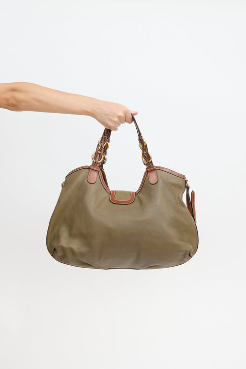 Ferragamo Leather Gancini Shoulder Bag