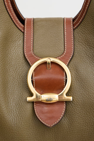 Ferragamo Leather Gancini Shoulder Bag