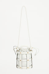 Ferragamo Leather Glam Stud Caged Bucket Bag