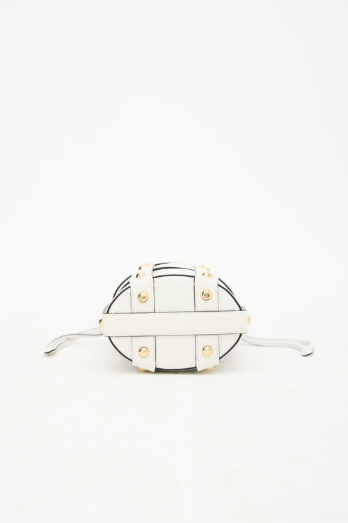 Ferragamo Leather Glam Stud Caged Bucket Bag
