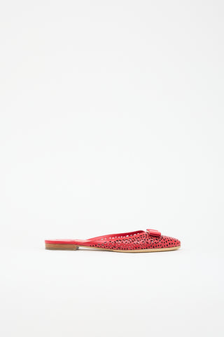 Ferragamo Leather Laser Cut Emile Mule
