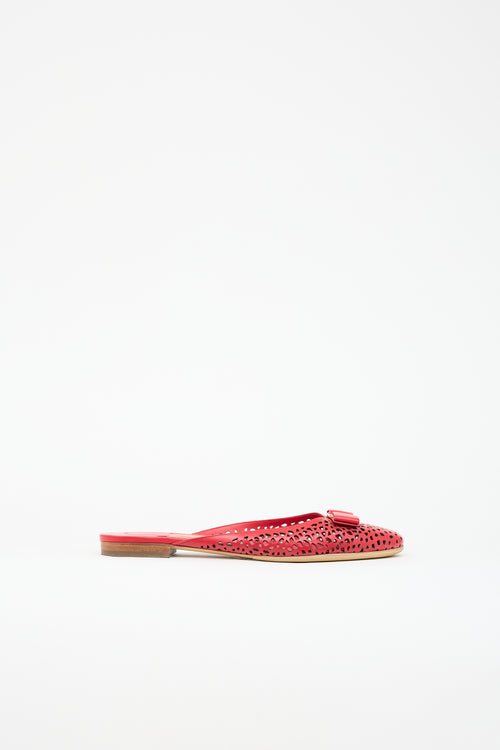 Ferragamo Leather Laser Cut Emile Mule