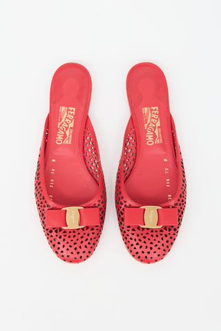 Ferragamo Leather Laser Cut Emile Mule