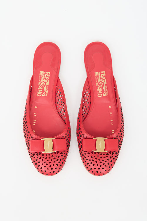 Ferragamo Leather Laser Cut Emile Mule