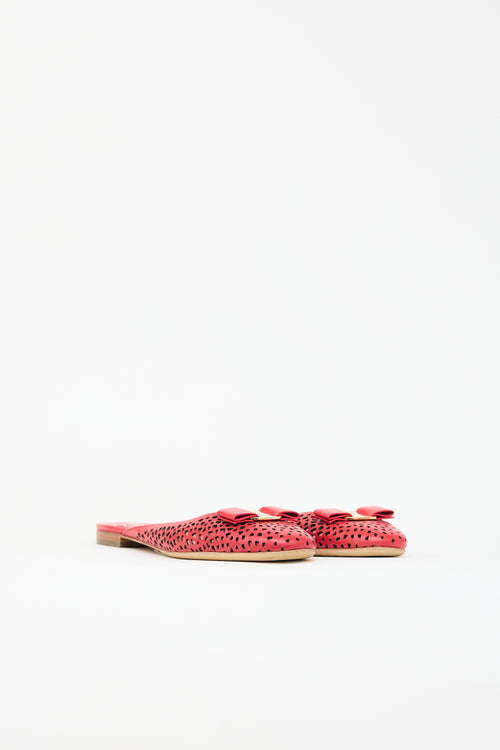 Ferragamo Leather Laser Cut Emile Mule