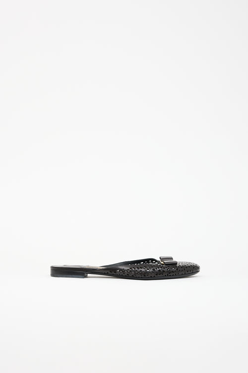 Ferragamo Leather Laser Cut Emile Mule