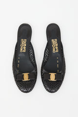 Ferragamo Leather Laser Cut Emile Mule