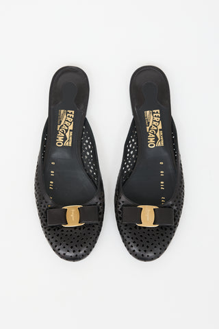 Ferragamo Leather Laser Cut Emile Mule