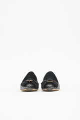 Ferragamo Leather Peony Bow Flat