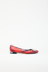 Ferragamo Leather Printed Varina Flat