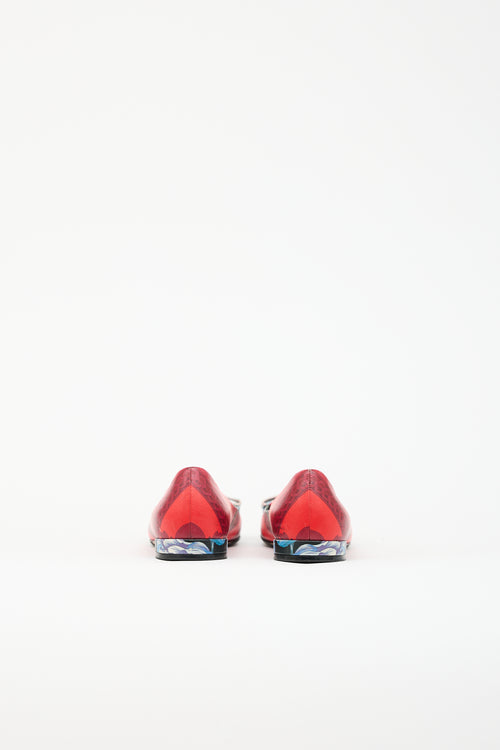 Ferragamo Leather Printed Varina Flat