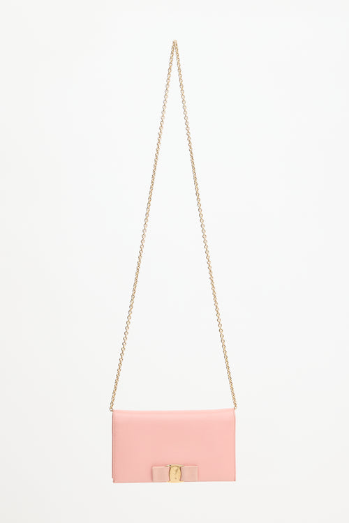 Ferragamo Leather Vara Bow Wallet On Chain