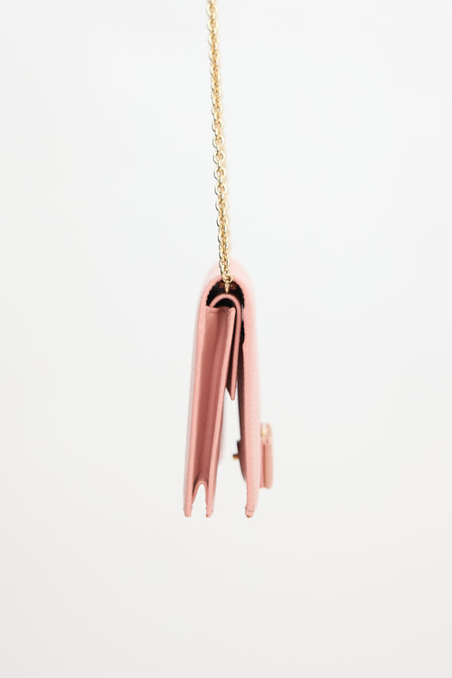 Ferragamo Leather Vara Bow Wallet On Chain