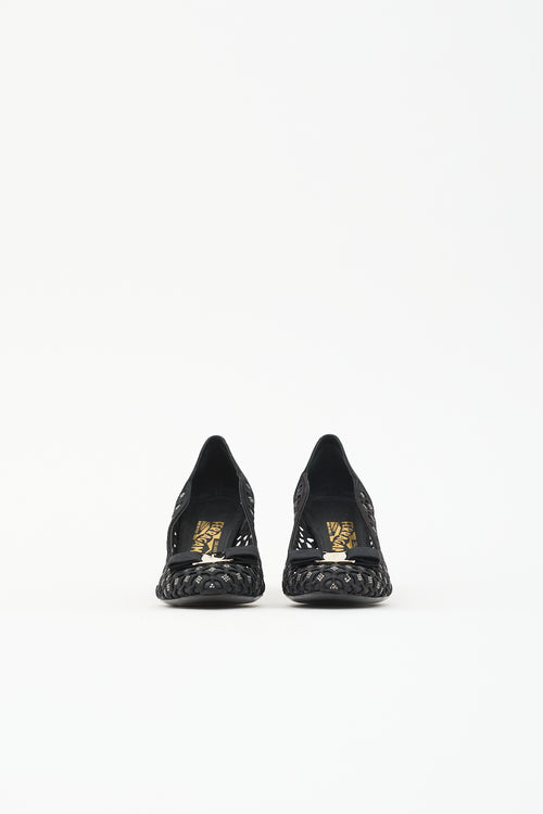 Ferragamo Macramé Vara Bow Pump