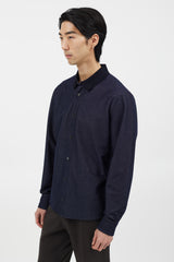 Ferragamo Navy Cotton Long Sleeve Shirt