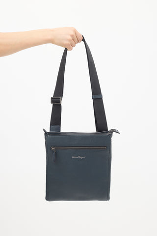 Ferragamo Navy Leather Crossbody Bag