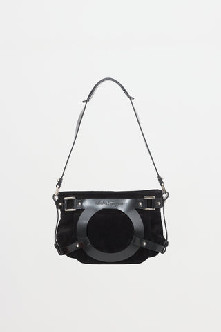 Ferragamo Nubuck & Leather Gancino Bag