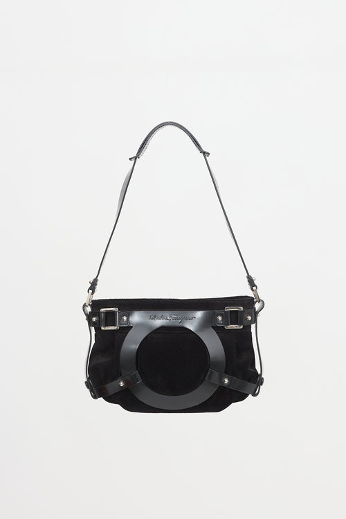Ferragamo Nubuck & Leather Gancino Bag