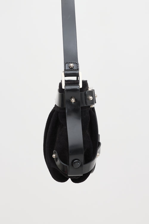 Ferragamo Nubuck & Leather Gancino Bag