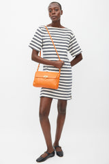 Ferragamo Orange Leather Abbey Crossbody Bag